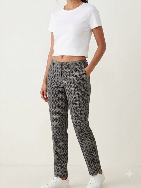 Coldwater Creek Pants - Coldwater Creek Geometric Boho Pants - Black & Cream 12P